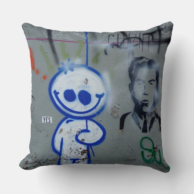 Coussin graffiti urbain New York graphique énervé d'art de (Recto)