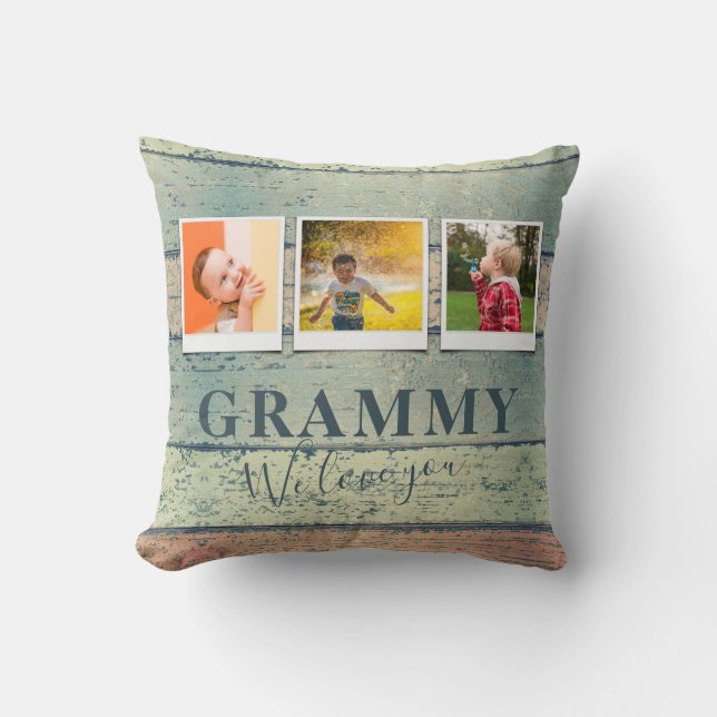 Coussin Grammy Grammy Grandchildren 3 Photo Collage (Recto)