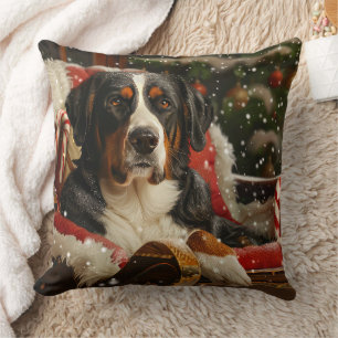 Coussin Grand Bouvier Suisse de Noël Festif