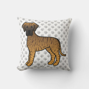 Coussin Grand Danois Bringé Chien de Dessin Animé Mignon &