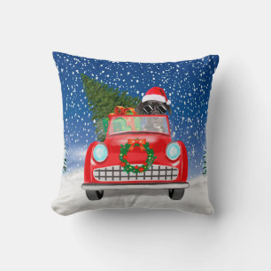 Coussin Grand Danois Conduisant une Voiture dans la Neige