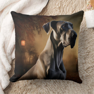 Coussin Grand Danois Halloween Épouvantable