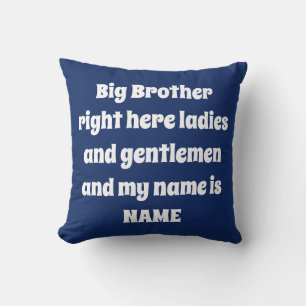 Coussin Grand Frère Nom Personnalisé – Design Famille Gras