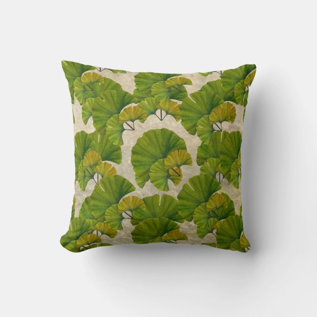 Coussin Grand Ginkgo Art pour vos Arts & Artisanat Bungalo (Recto)