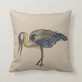 Coussin Grand Héron bleu 2