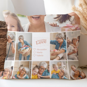 Coussin Grand-mère Aimer Collage photo poétique