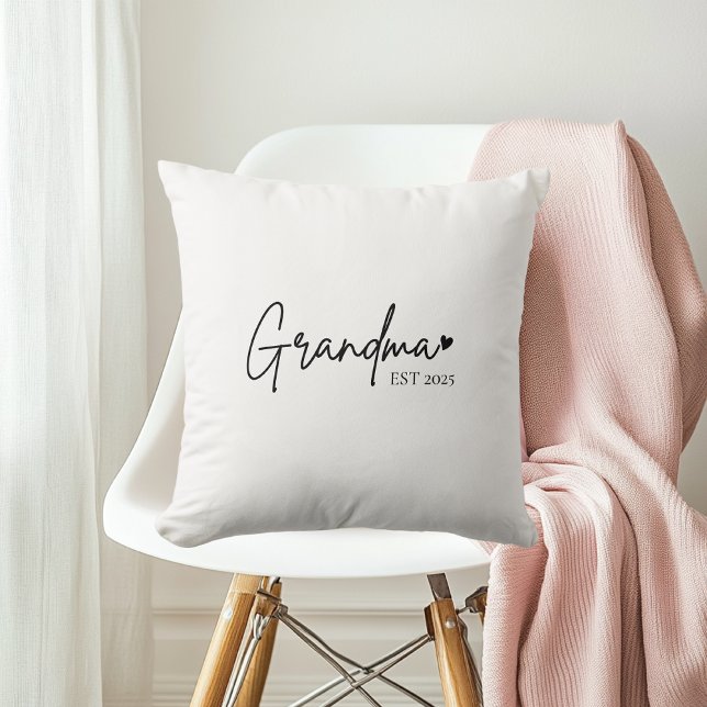 Coussin Grand-mère minimaliste EST | Nouveau cadeau de gra (Créateur téléchargé)