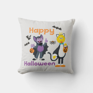 Coussin Grand oiseau et nombre Joyeux Halloween