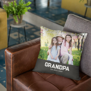 Coussin Grand-père a établi une photo de script blanc