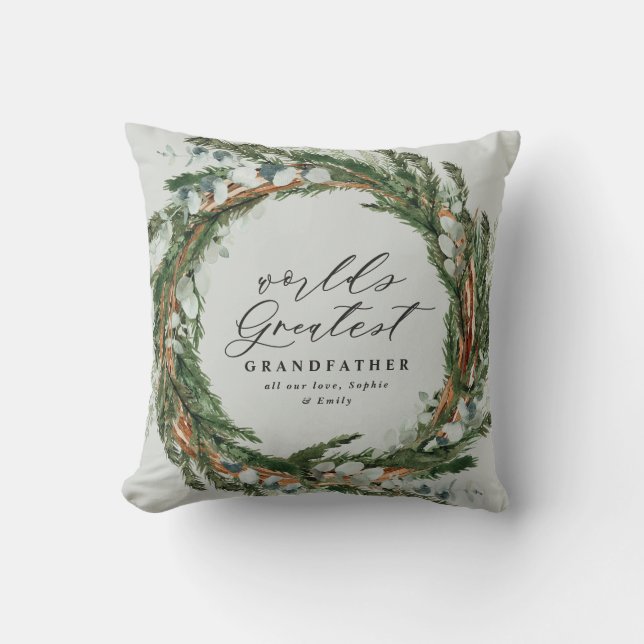 Coussin Grand-père de la photo en papier feuilleté chic mo (Recto)
