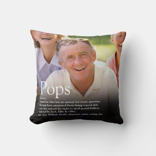 Coussin Grand-père, grand-père, papa Photo Définition (Recto)