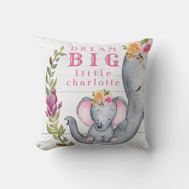 Coussin Grand petit un rose mignon rêveur fait sur (Recto)