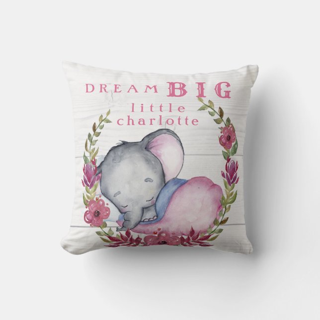 Coussin Grand petit un rose mignon rêveur fait sur (Recto)