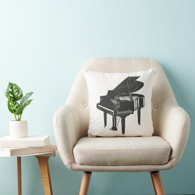 Coussin Grand Piano avec le nom Pianiste Piano Enseignant (Chaise)