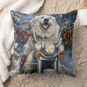 Coussin Grand Pyrénées Chien équitation Moto Noël