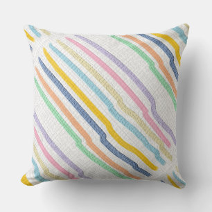 Coussin Grand Rayures Pastel