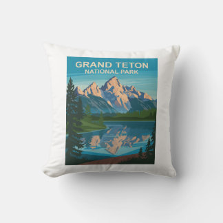 Coussin Grand Teton National Park Paysage Art de Voyage