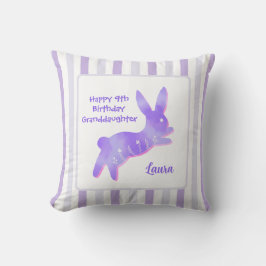 Coussin Granddaughter Birthday Cute Purple Bunny Custom
