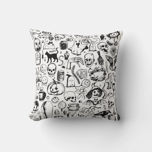 Coussin Grande collection de doodles halloween. Vinta dess (Recto)
