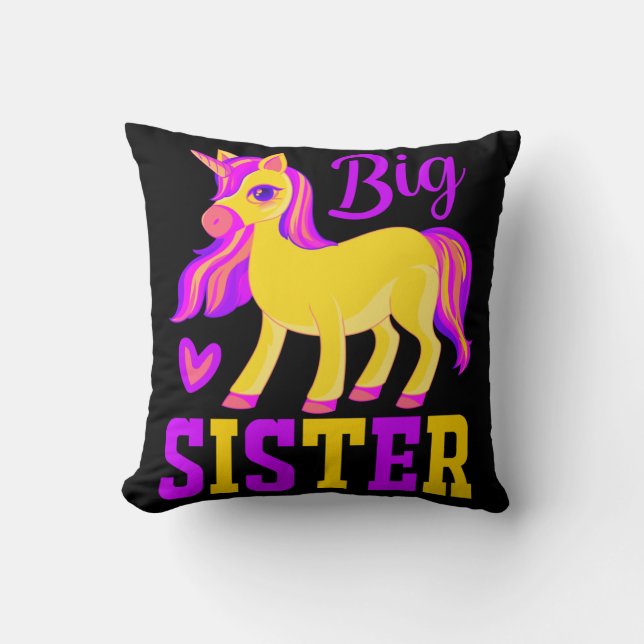 Coussin Grande soeur licorne magique (Recto)