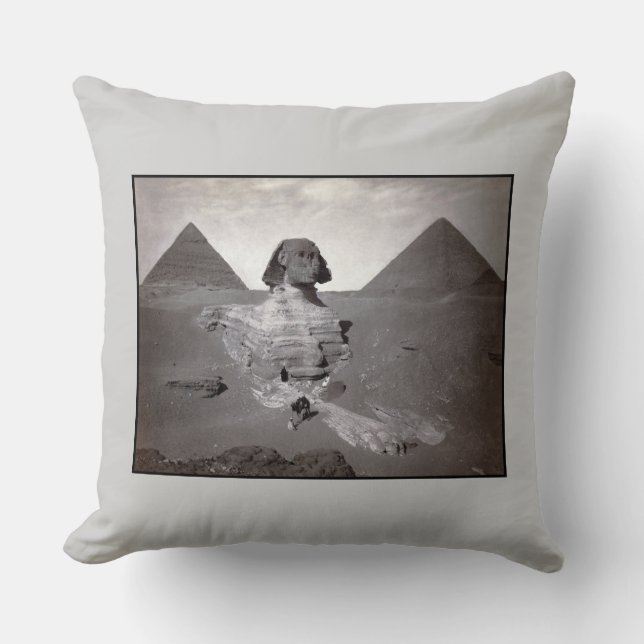 Coussin Grande Sphinx & Nécropole des pyramides de Gizeh É (Recto)