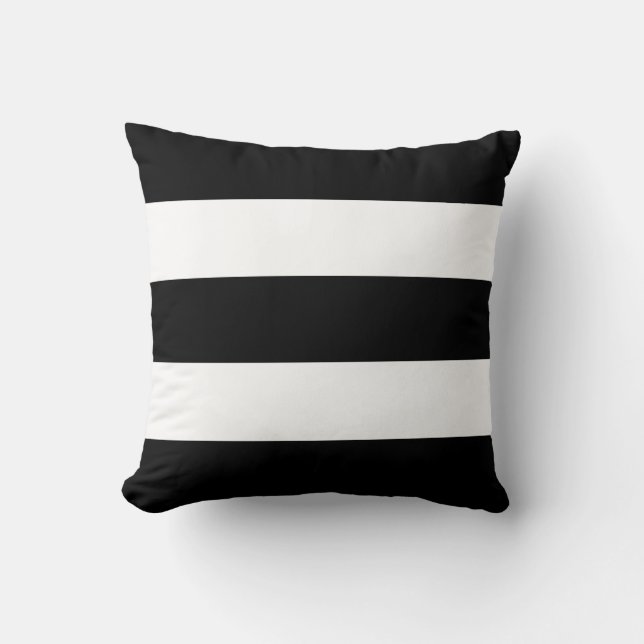 Coussin Grandes bandes noires et blanches (Recto)