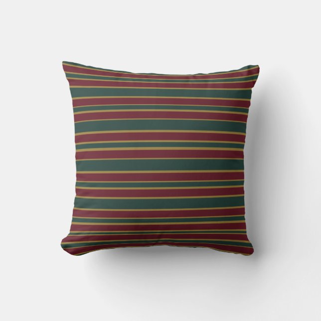 Coussin Grandes bonbons de Noël Rouge Vert Et Or (Recto)