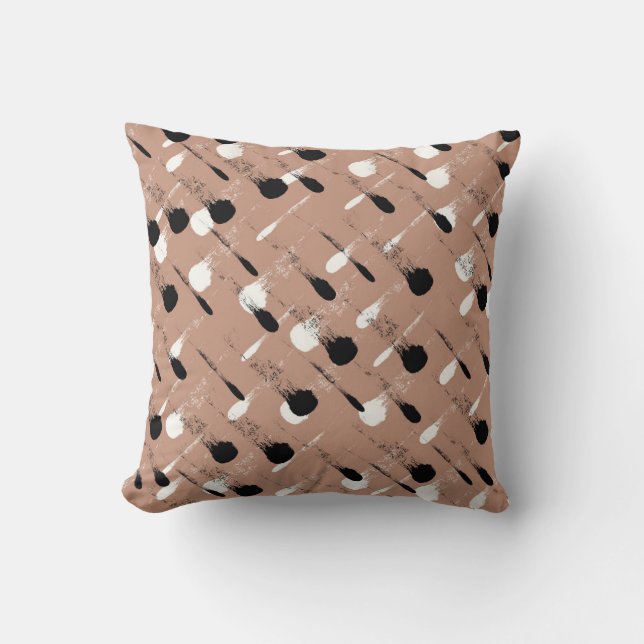 Coussin Grandes géométriques Brown Motif sans fil (Recto)