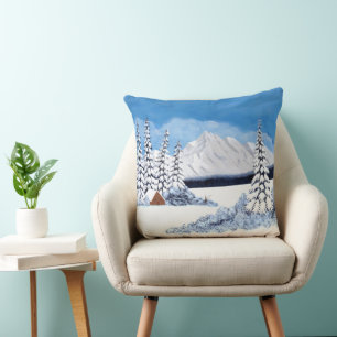 Coussin Grandes Montagnes enneigées