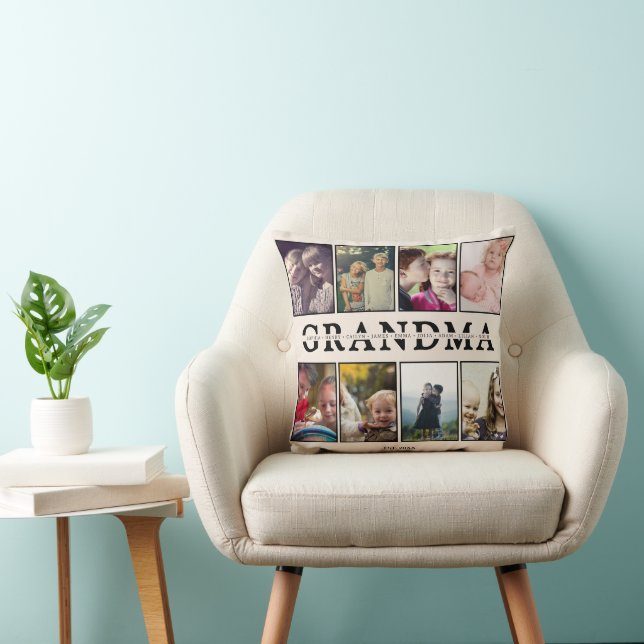 Coussin Grandma Pillow – 8 Photos & Grandkids’ Names (Chaise)