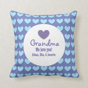 Coussin GRANDMA We Love You with Hearts and Lace C07