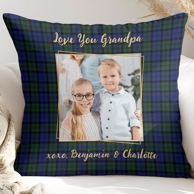 Coussin Grandpa Cadeau photo personnalisée Vacances Plaid (Créateur téléchargé)