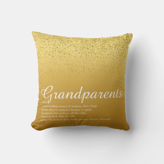 Coussin Grandparents Définition Parties scintillant Gold S (Recto)
