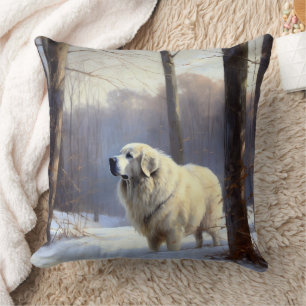 Coussin Grands Pyrénées Qu'il neige Noël