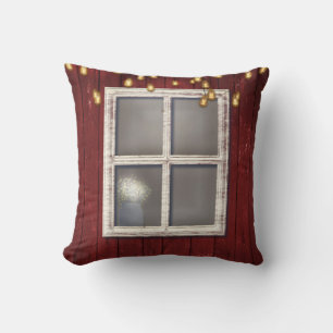 Coussin Grange rustique de ferme Fenêtre & Lumières de gra