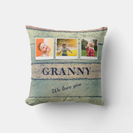 Coussin Granny Grandchildren personnalisée 3 Photo Collage