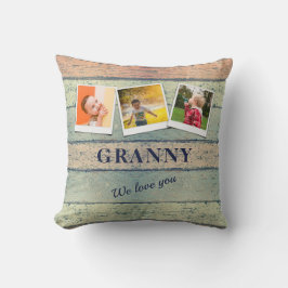Coussin Granny Grandchildren personnalisée 3 Photo Collage