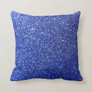 Coussin Graphique bleu-foncé de parties scintillantes de