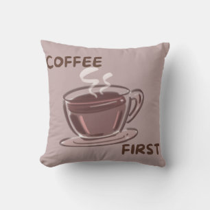 Coussin Graphique Café D'abord