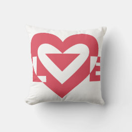 Coussin Graphique d'amour cool, rose cerise