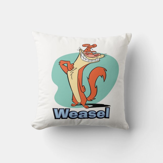Coussin Graphique de caractères de fidélité de Weasel (Recto)
