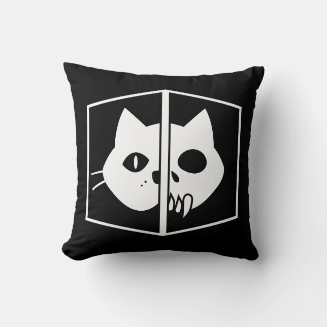 Coussin Graphique de chat de Schrödinger (Recto)