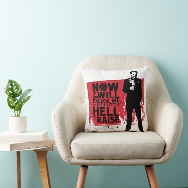 Coussin Graphique de citation de Crowley surnaturelle (Chaise)