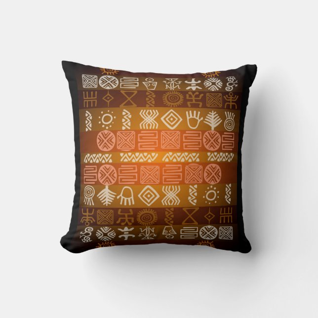 Coussin graphique ethnique Boho d'été (Recto)