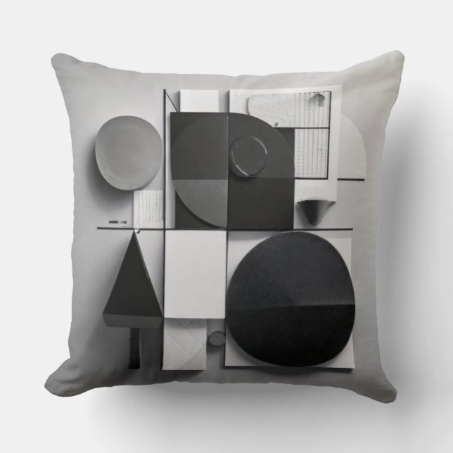 Coussin Graphique moderne noir et blanc (Recto)