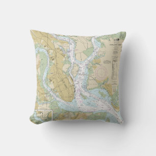 Coussin Graphique nautique Charleston Harbour 11524
