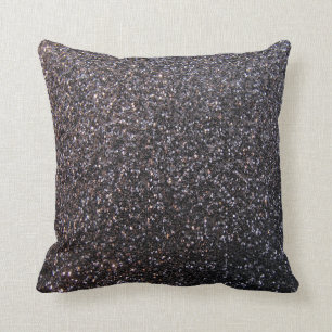 Coussin Graphique noir de parties scintillantes de faux