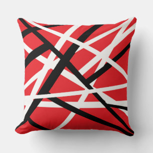 Coussin Graphique rouge, noir et blanc