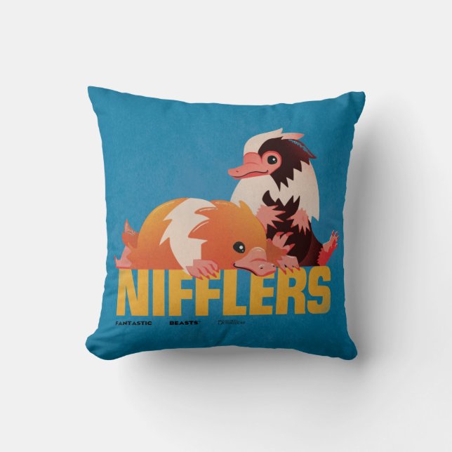 Coussin Graphique Vintage des nifflers (Recto)