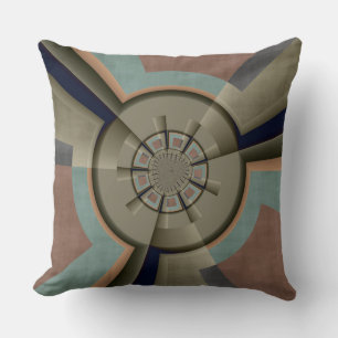 Coussin Graphisme d'art fractal de l'harmonie des couleurs